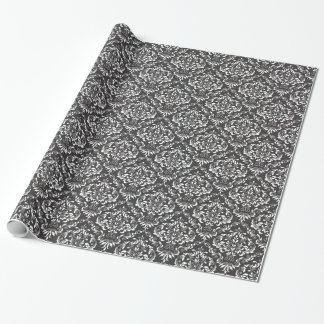 Papel De Presente Cor damasco branca preta