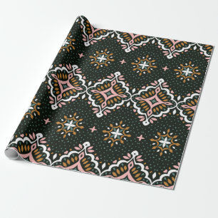 Papel De Presente Cor damasco de colheita oriental. Bateria de Talav