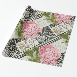 Papel De Presente Cor damasco Decoração Floral Bonito