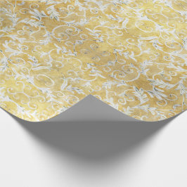 Papel De Presente Cor damasco Dourado elegante