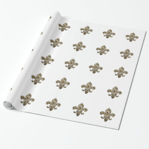 Papel De Presente Cor de fundo personalizável do Fleur de Lis do our