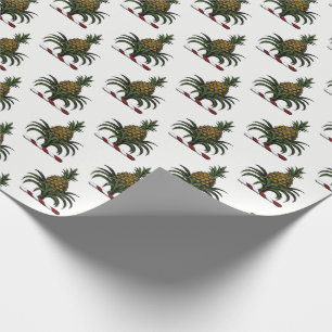 Papel De Presente Cor de repouso do abacaxi heráldico do pré-disqu