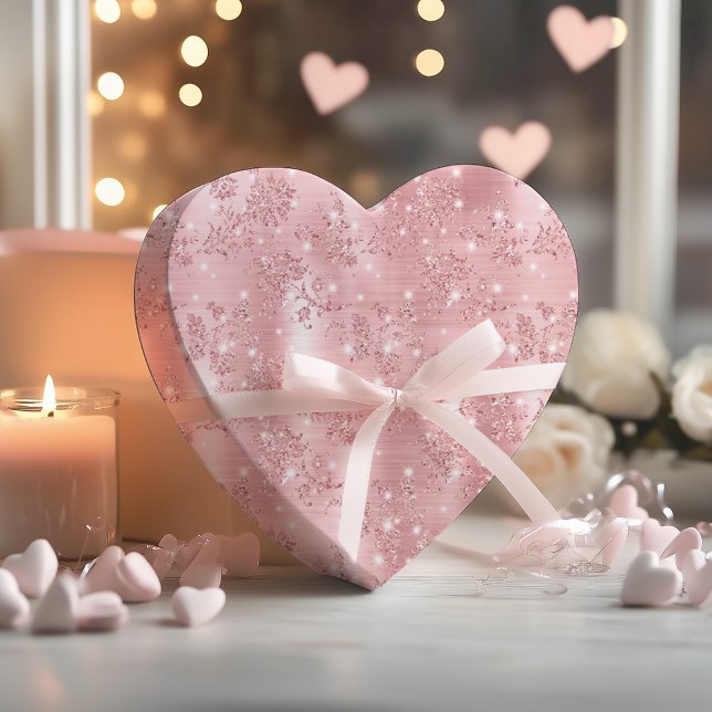 Papel De Presente Cor-de-rosa-rosa-branca Rosa Dourada Padrão Floral (Criador carregado)