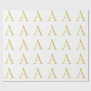 Papel De Presente Cor Monograma Dourado Personalizado Profissional