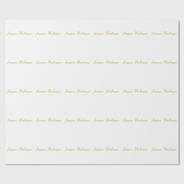 Papel De Presente Cor Nome Personalizado Profissional Caligrafia Cor (Aberto)