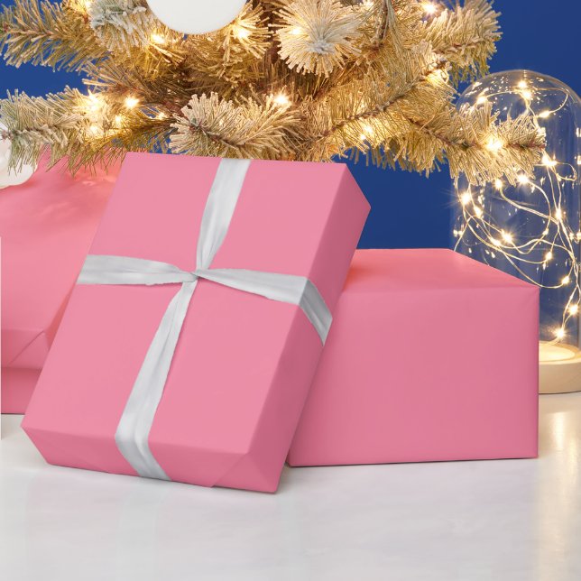 Papel De Presente Cor Rosa Bolha Moderna Cor Sólida Plana (Feriados)
