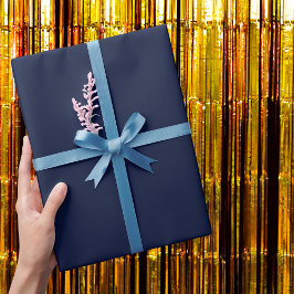 Papel De Presente Cor Sólida Azul do Marinho da Meia-Noite