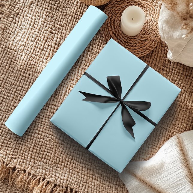 Papel De Presente Cor Sólida Azul Gelo | Clássico | Elegante (Criador carregado)
