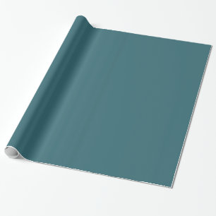 Papel De Presente Cor Sólida Azul-Pavão (Azul-Negro ou Aqua Profun