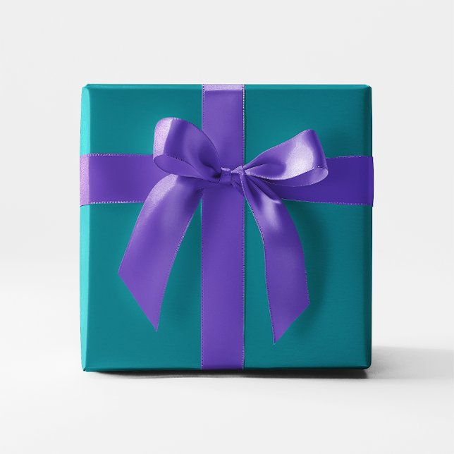 Papel De Presente Cor Sólida Azul Turquesa (Solid Color Blue Teal Wrapping Paper)
