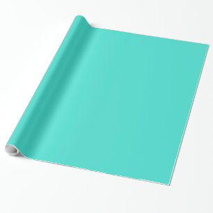 Papel De Presente Cor Sólida Azul-Verde Turquesa