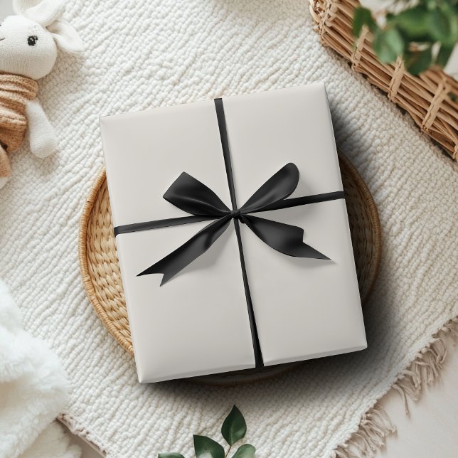 Papel De Presente Cor Sólida Branca Óssea | Clássico | Elegante (Criador carregado)