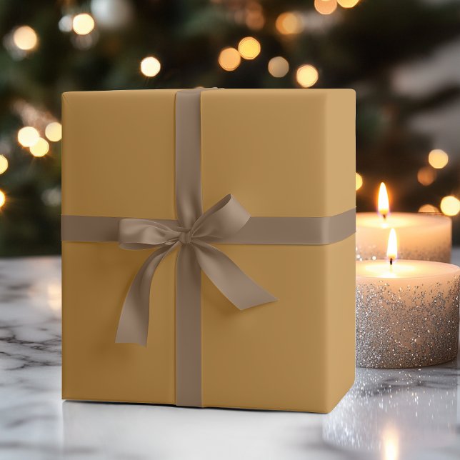 Papel De Presente Cor Sólida Caramelo Latte | Clássico | Elegante (Criador carregado)