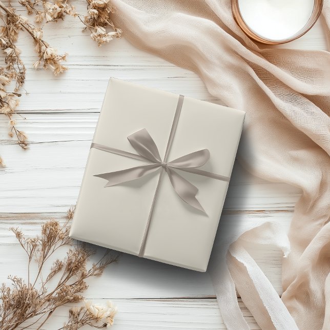 Papel De Presente Cor Sólida Champanhe Pastel | Clássico | Elegante (Criador carregado)
