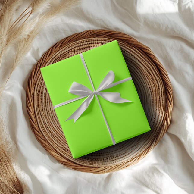 Papel De Presente Cor Sólida Chartreuse | Clássico | Elegante (Criador carregado)