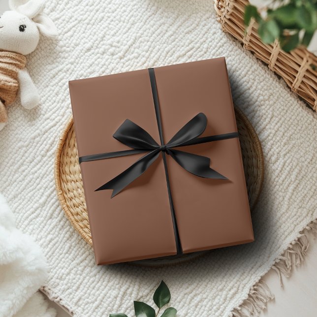Papel De Presente Cor Sólida Cinamônica Marrom | Clássico | Elegante (Criador carregado)