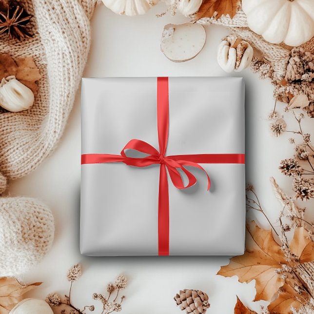 Papel De Presente Cor Sólida da Cinza de Pastel | Elegante Clássico (Criador carregado)