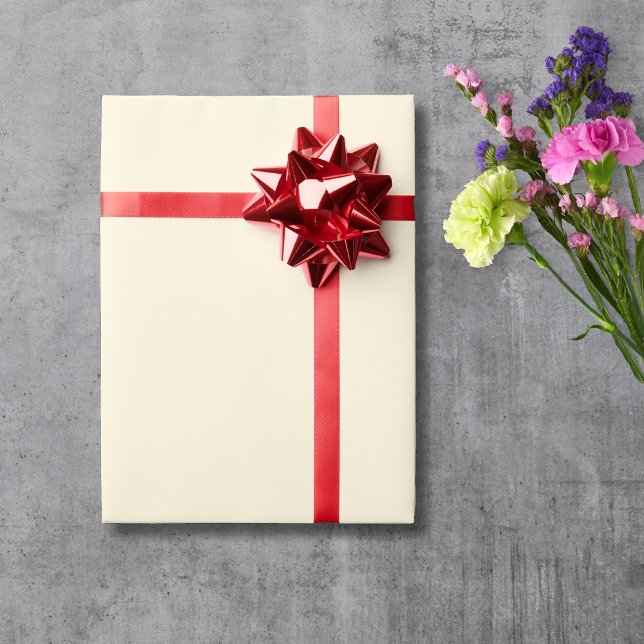 Papel De Presente Cor Sólida De Ivory Cream | Clássico | Elegante (Criador carregado)