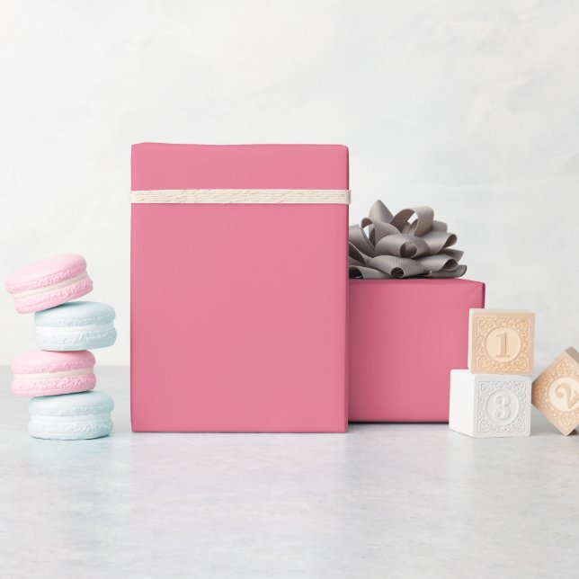 Papel De Presente Cor sólida - de-rosa Bublegum (Chá de bebê)