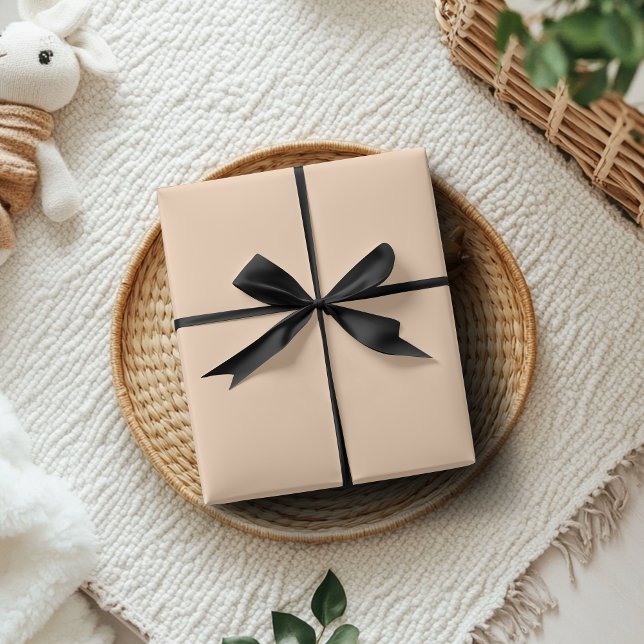 Papel De Presente Cor Sólida do Pêssego do Pastel | Clássico | Elega (Criador carregado)