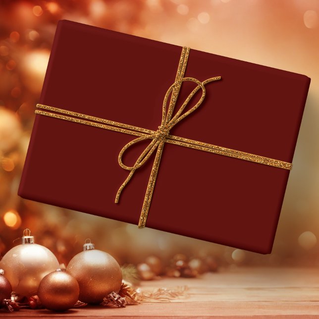 Papel De Presente Cor Sólida Do Vinho Xmas (Criador carregado)