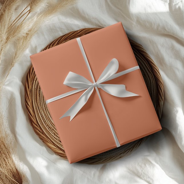 Papel De Presente Cor Sólida Laranja Rústica | Clássico | Elegante (Criador carregado)