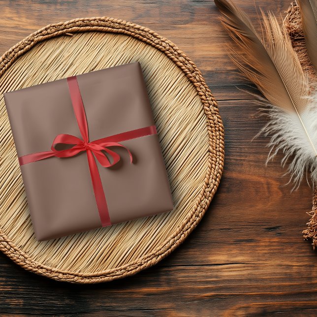 Papel De Presente Cor Sólida Marrom Mocha | Clássico | Elegante (Criador carregado)
