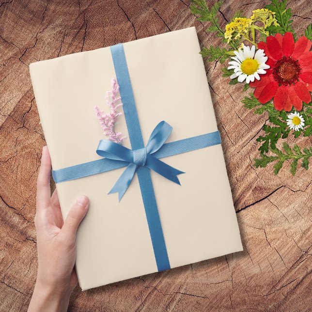 Papel De Presente Cor Sólida Metálica Champanhe | Clássico | Elegant (Criador carregado)