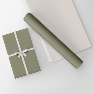 Papel De Presente Cor Sólida Mínima do Verde Azeitona