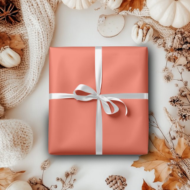 Papel De Presente Cor Sólida Persimmon | Clássico | Elegante (Criador carregado)