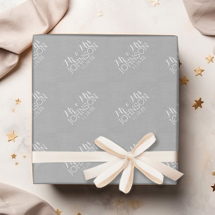 Papel De Presente Cor Sólida Prata - Lembranças de Casamento Mr & Mr