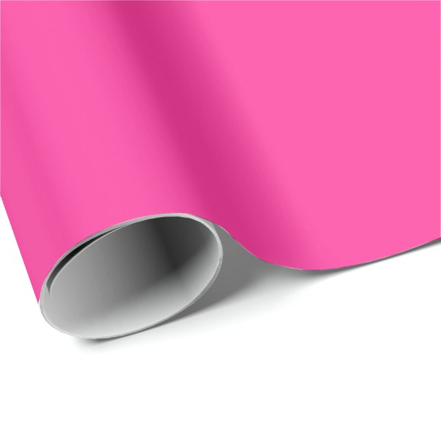 Papel De Presente Cor Sólida Rosa Magenta | Clássico | Elegante (Ponta do rolo)
