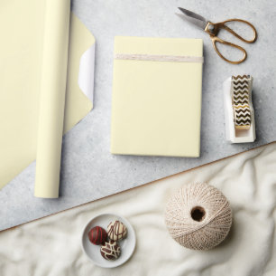 Papel De Presente Cor Sólida Simples Amarelo-Limão Moderno