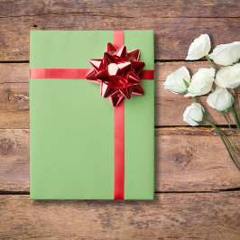 Papel De Presente Cor Sólida Verde do Pistachio | Clássico | Elegant