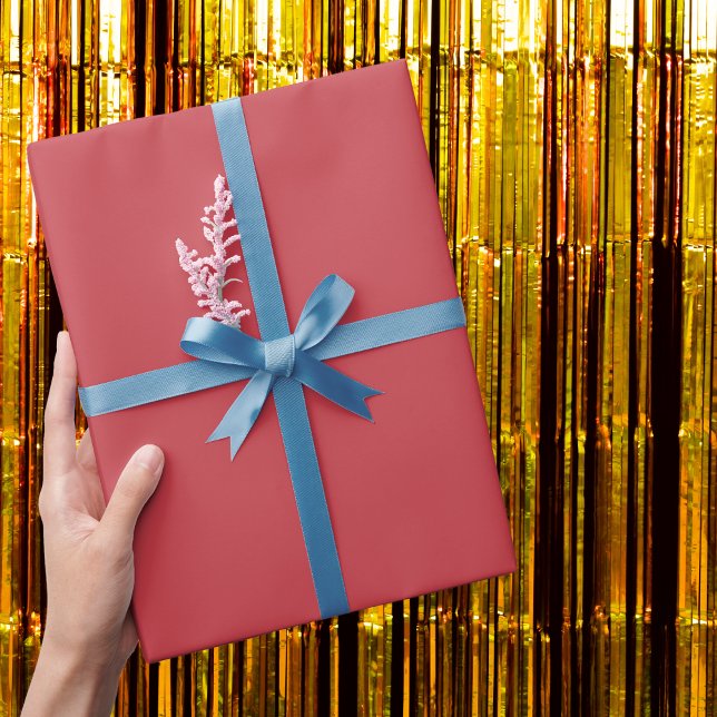 Papel De Presente Cor Sólida Vermelha de Morango (Criador carregado)