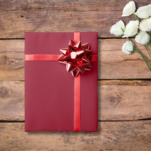 Papel De Presente Cor Sólida Vermelha do Vinho   Clássico   Elegante