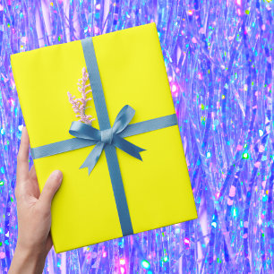 Papel De Presente Cor Sólido Amarela Neon