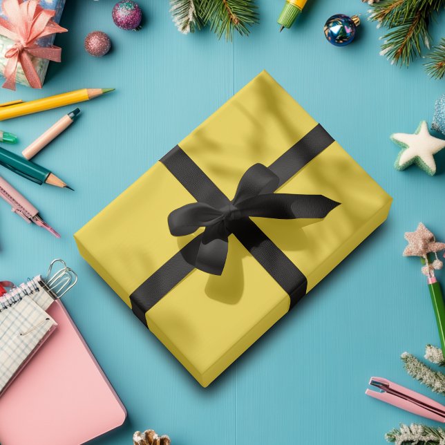 Papel De Presente Cor Sólido Amarelo Sol | Clássico | Elegante (Criador carregado)