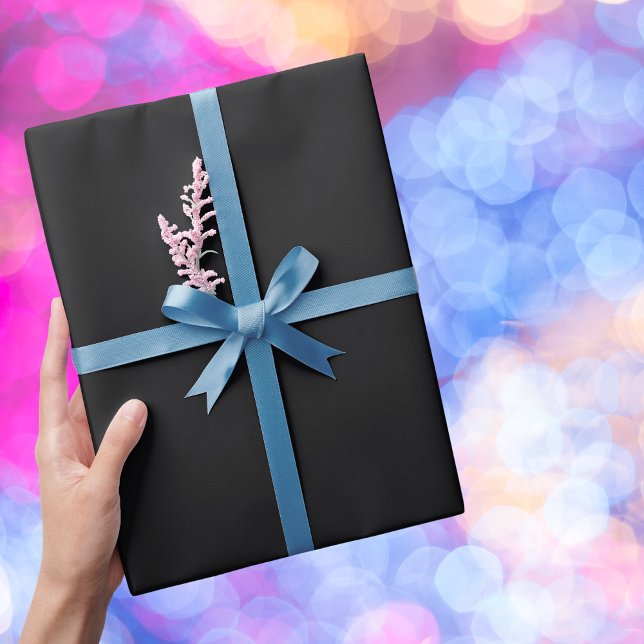 Papel De Presente Cor Sólido Preta do Jato (Criador carregado)