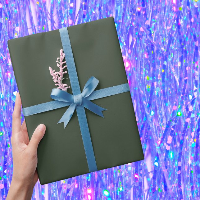 Papel De Presente Cor Sólido Verde Kombu (Criador carregado)