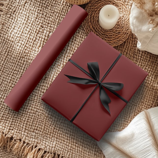 Papel De Presente Cor Sólido Vermelho Sanguíneo | Clássico | Elegant (Criador carregado)