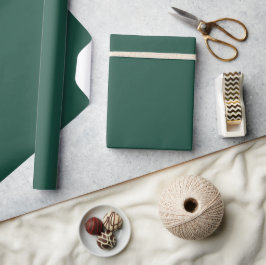Papel De Presente Cor Verde Floresta Moderna Cor Sólida Simples