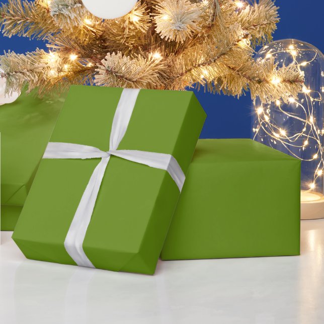 Papel De Presente Cor Verde Oliva Cor Sólida (Feriados)