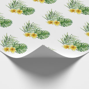 Papel De Presente Coração Amarelo Moderno Tropical