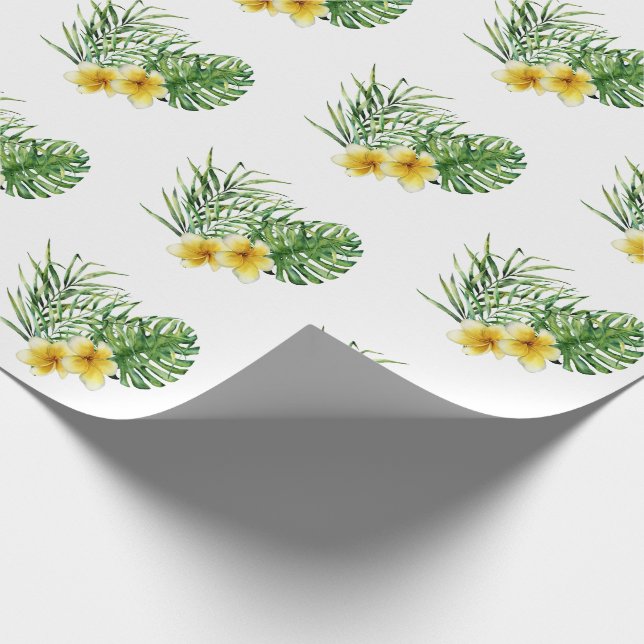 Papel De Presente Coração Amarelo Moderno Tropical (Ponta)