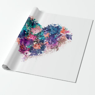 Papel De Presente Coração, amor, polígono