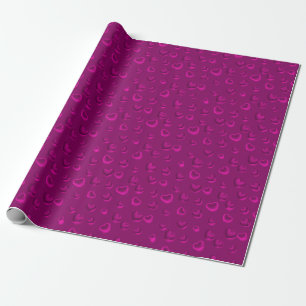 Papel De Presente Coração Cor-de-Rosa Elegante Moderno de Luxo