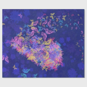 Papel De Presente Coração da Borboleta - Amor -