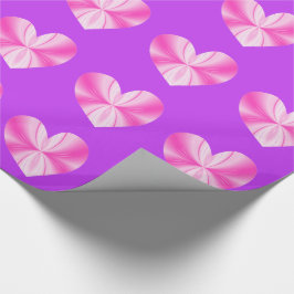 Papel De Presente Coração da Borboleta Rosa e Branca