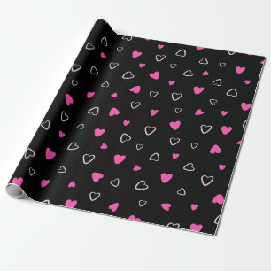 Papel De Presente Coração de Amor Elegante Moderno de Luxo